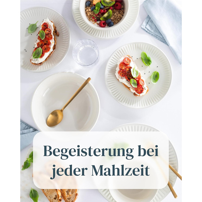 Набір чашок з кераміки Steingut Hygge для 6 осіб, бежевий колір. Стильний чайний та кавовий набір, TESTSIEGER