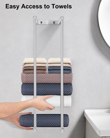 Стійка для рушників LIVEHITOP без свердління, 75 см, нержавіюча сталь, велика місткість, для ванної кімнати