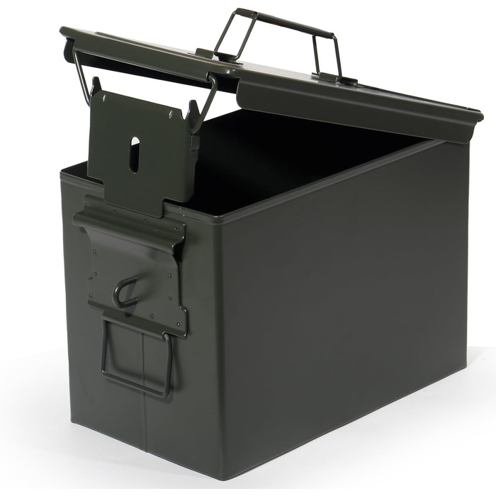 Ammunition Box, US Ammo Box, Cartridge Box, Lithium Battery Storage Box, Ammunition (Lockable - 28cm) (Security Ring - 30cm)