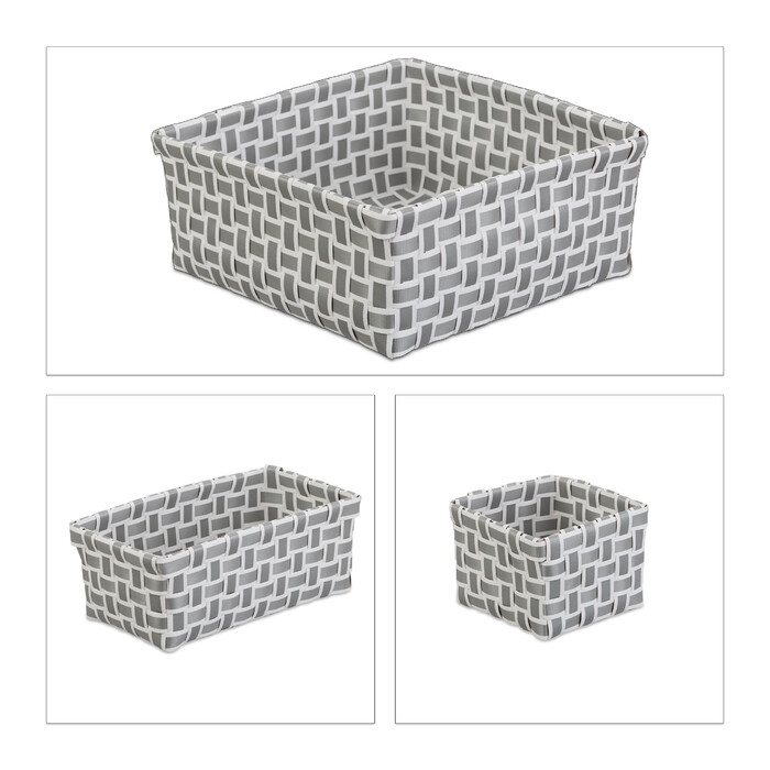 Relaxdays Woven Storage Baskets, Set of 4