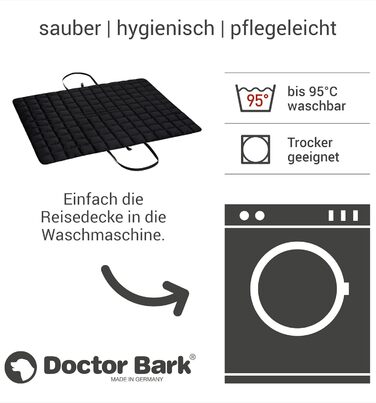 Сумка для подорожей з собакою Doctor Bark, зручна ковдра, підходить для алергіків, прання при 95°C, розмір X-Large, чорний колір