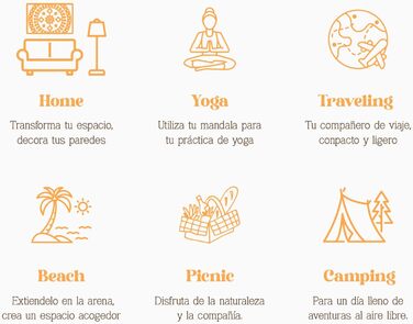 Плед для пікніка MOMOMUS XXL для пляжу та кемпінгу 210x240 см, помаранчевий - складаний, великий, без піску