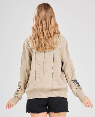 В'язаний кардиган Daen з косами, довгі рукави, відкрита передня частина, V-подібний виріз, ґудзикова застібка, вишивка, вовняна суміш, Пуловер, Куртка, Одяг для активного відпочинку (XXL, Хакі)