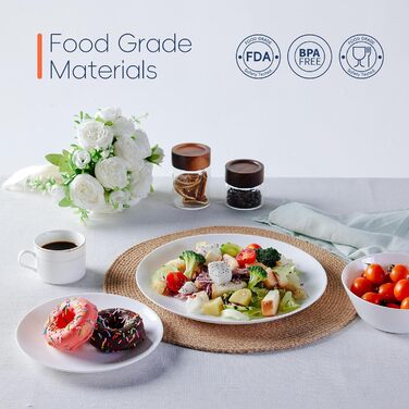 Набір посуду на 6 осіб (18 предметів), Opalglas, з мисками, десертними та обідніми тарілками (білий)