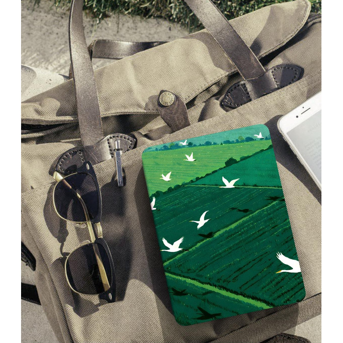 Чохол MoKo для Kindle Paperwhite 12th Gen (2024) та Kindle Colorsoft Signature Edition (2024), PU шкіра, авто-сон/пробудження, сірий ліс (зелена трава та птах)