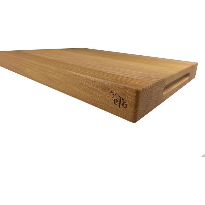 EFO Solid Cutting Board - Solid Chopping Block - Robust Cutting Block - Meat Cutting Board - Bread Board - Large Wooden Kitchen Board - XXL Chopping Block - Made of Beechwood (40x30x4cm)
