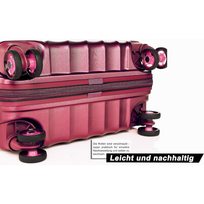 ABISTAB VERAGE Kinetic 4-Double-Wheel Trolley, large, weight -76cm, 106-127 expandable, TSA lock, ABS/PC hard-shell suitcase, travel suitcase, Burgundy (Burgundy, M)