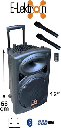 E-Lektron EL30-M MK-III: Портативна акустична система 700W з Bluetooth, MP3, USB, SD, 2 мікрофона та пультом - Soundsystem