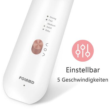 Електричний набір для манікюру та педикюру POLAMD з акумулятором, 6 насадок, LED-підсвітка, 5 швидкостей, професійний фрезер для гелю та натуральних нігтів