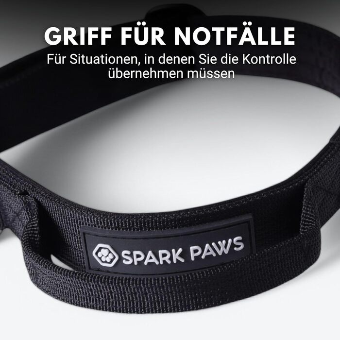 Тактичне нашийник для собак Spark Paws – міцний, преміум-якість, для великих та середніх собак (чорний, XS: 9-18 кг [2.5 см])