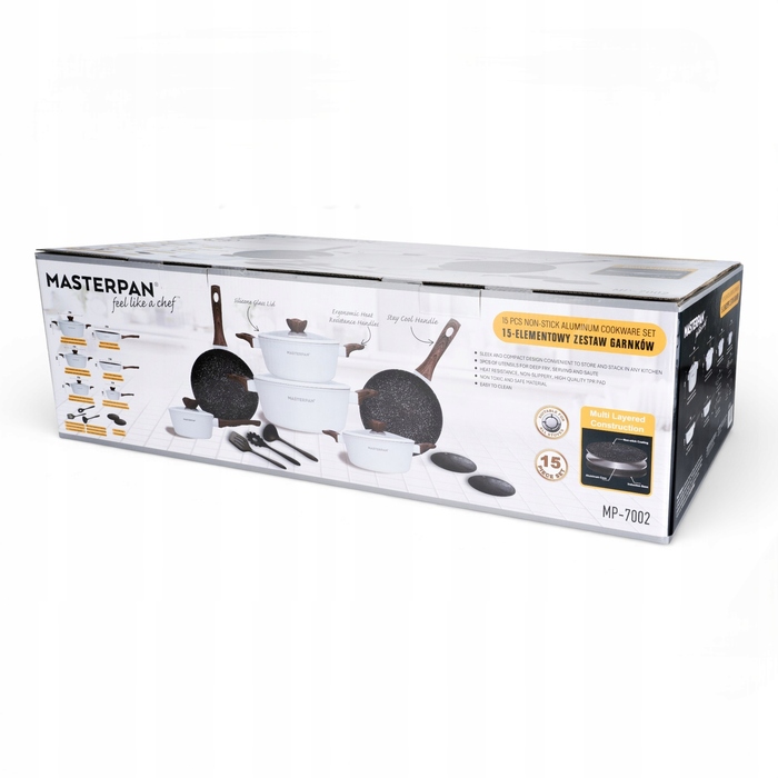 Набір скляного посуду Masterpan, 15 предметів