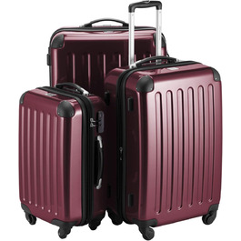 Чемодан Alex Hauptstadtkoffer - ручна поклажа, 38 x 23 x 23 см, 4 колеса, 42 літри, розширюваний, бордовий, набір валіз