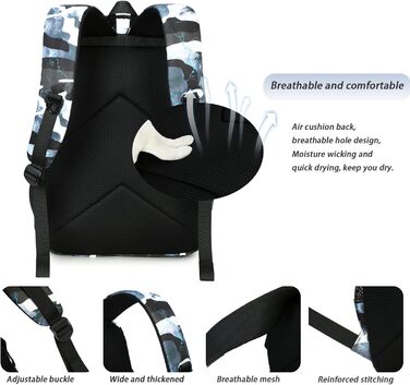 Шкільний рюкзак для хлопчика-підлітка Lmwzh, чорний. Водонепроникний, міцний, великий. Ідеальний для школи.