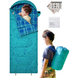 KingCamp Kids Sleeping Bag - Winter Warmth, 3-4 Season Comfort for Camping & Trekking - 170x70cm, 7°C Rating
