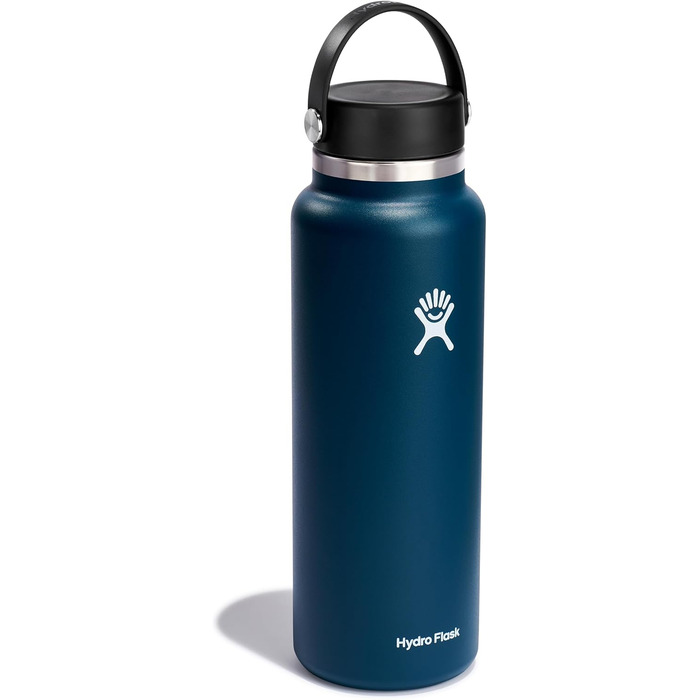 HYDRO FLASK - 1180ml (40oz) Water Bottle - Insulated Stainless Steel Water Bottle - Sports Bottle with Leakproof Flex Cap Lid & Strap - Dishwasher Safe Thermos - Wide Mouth Opening - Indigo
