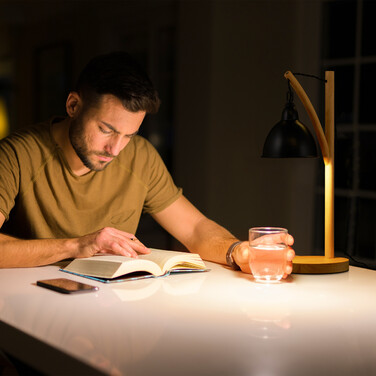 Relaxdays Table Lamp with Hanging Lampshade