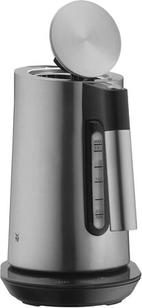 WMF Kineo Kettle with Temperature Setting, 1.6L, Scale Filter, 3000W, Live Temperature Display, Stainless Steel Matte Electric Kettle, Cromargan Single