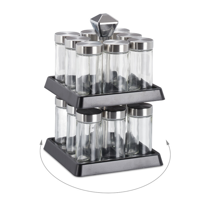 Relaxdays Rotating Spice Carousel with 16 Jars