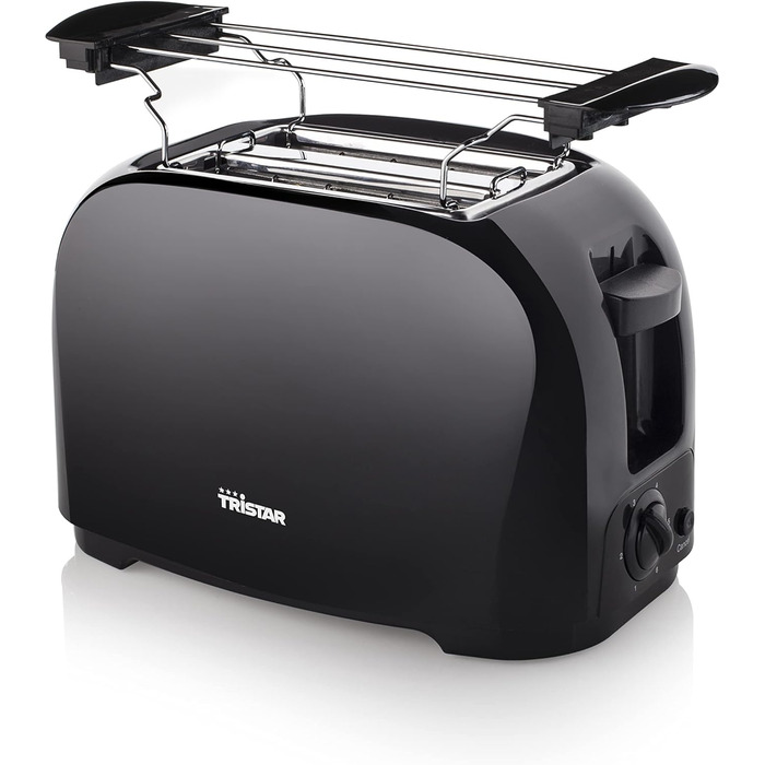 Тостер Tristar BR-1025: 6 рівнів підсмажування, підставка для тостів, знімний піддон для крихт, чорний