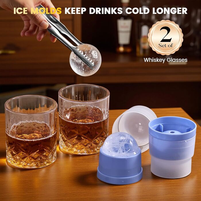 Електричний набір для копчення віскі з 2 склянками, 6 смаків дерев'яної стружки, 2 форми для кубиків льоду, для коктейлів Bourbon Old Fashioned, подарунок для чоловіків, батьків, коханих, без бутану