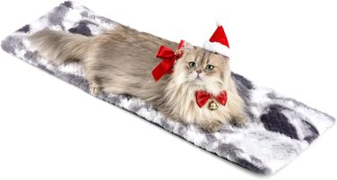 Кішка лежанка на підвіконня самонагріваюча, 90x28 см, сіра, м'яка, знімний чохол