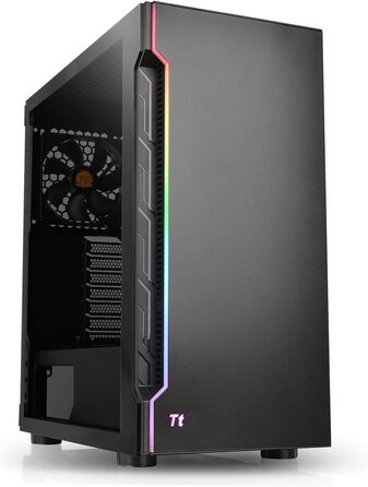 Корпус для ПК Thermaltake H200 TG RGB ATX з RGB підсвічуванням, скляна бічна панель, чорний | 120мм вентилятор в комплекті