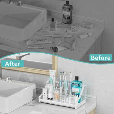 Toothbrush Holder, Instant Organizer – Bathroom Countertop Organizer, Kids, Electric Toothbrush & Toothpaste Holder – 7 Compartments, Bathroom Sink Accessories, Storage