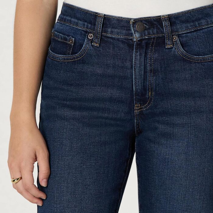 Джинси жіночі Amazon Essentials Boyfriend Crop, середньої посадки, еластичні, темно-сині (44)