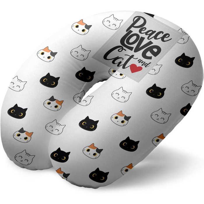 Подушка для подорожей I-TOTAL® з м'якою підтримкою шиї (кошеня)