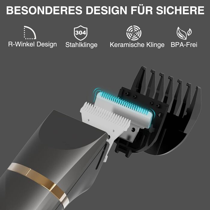 Електричний жіночий тример 2 в 1 Intimrasierer для бікіні та під пазухи, з керамічними лезами, водонепроникний (сірий, золотий)