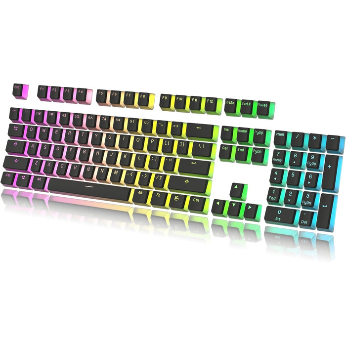 Набір клавіш для механічної клавіатури HK Gaming Pudding | 108 клавіш | PBT Doubleshot | OEM Profile | ANSI US Layout | Сумісний з Cherry MX, Gateron, Kailh, Outemu