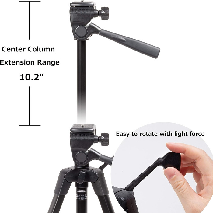 Штатив SLIK U884 4-ступінний компактний легкий складаний з алюмінію для DSLR/SLR камер Canon, Nikon, Sony з 3-сторонньою головкою для панорамної зйомки та сумкою - Чорний