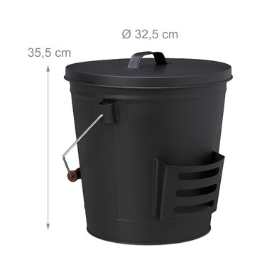 Relaxdays Ash Bucket with Lid and Scoop