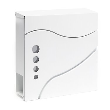 Поштовий ящик Wiltec Designer V24 антрацит/нержавіюча сталь, 370x105x370 мм, настінний, з замком, вікном та газетницею