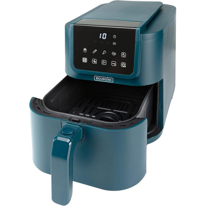 Фритюрниця повітряна BOURGINI з керамічним покриттям, 5 літрів, блакитна, 1500 Вт