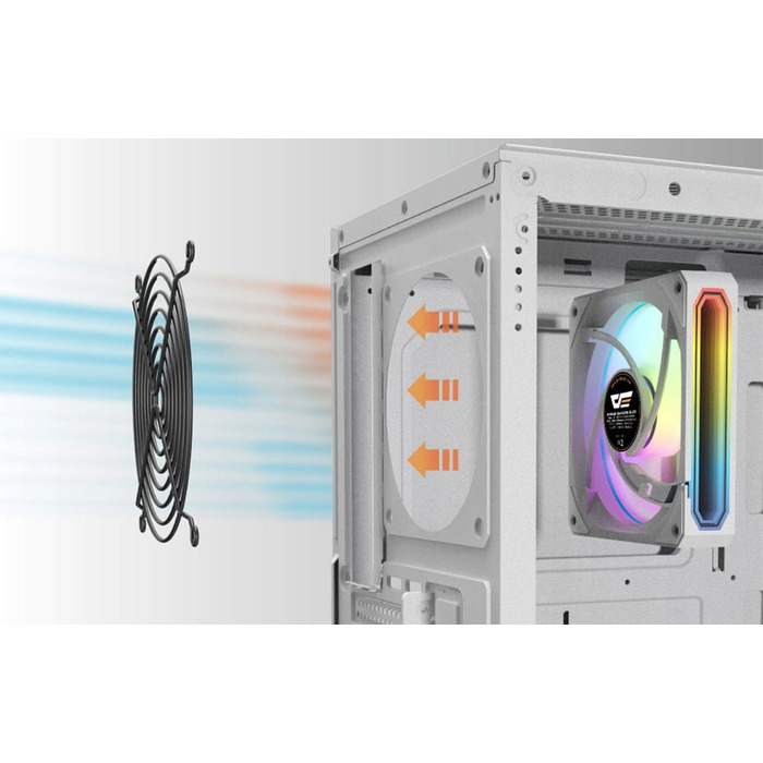 Корпус для комп'ютера darkFlash DS900WS Midi Tower ATX, білий, ігровий, зі скляною панеллю