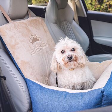 Автокрісло для собак та котів, Universal, миється, чорне, штучна шкіра, 55 x 55 см (Bella Jeans)