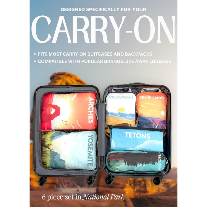 Набір кубиків для пакування TRIPPED Travel Gear: 6 шт., білий/зелений, для подорожей, з подвійним замком-блискавкою