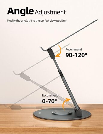 NULAXY Adjustable Laptop Stand - 360° Swivel Base, Height Adjustable up to 20
