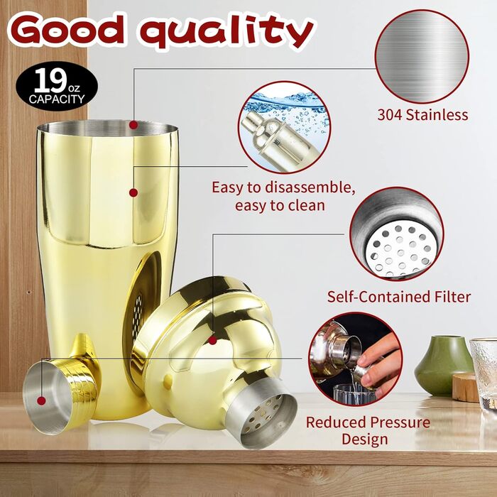 OBALY Bartender Kit 11-Piece Cocktail Shaker & Muddler for Cocktails 25oz Boston Shaker-Bar Accessories with Stylish Bamboo Stand Mix Drink Shaker Kit Perfect Martini Kit with Cocktail Recipe Booklet...