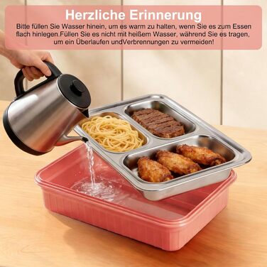 Металева ланчбокс для дітей 900 мл з 3 відділеннями, Bento Lunch Box, без BPA, для школи, дитячого садка, офісу та в дорогу