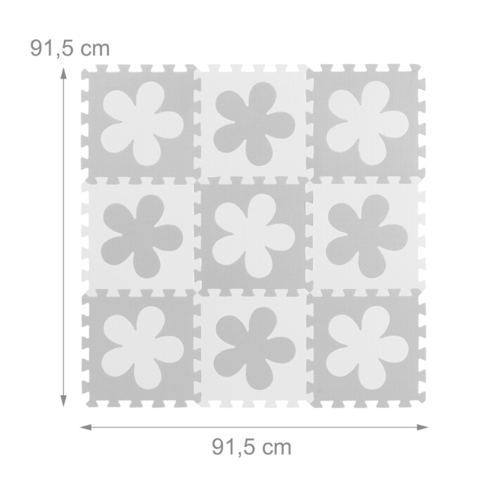 Relaxdays Puzzle Mat with Flower Pattern
