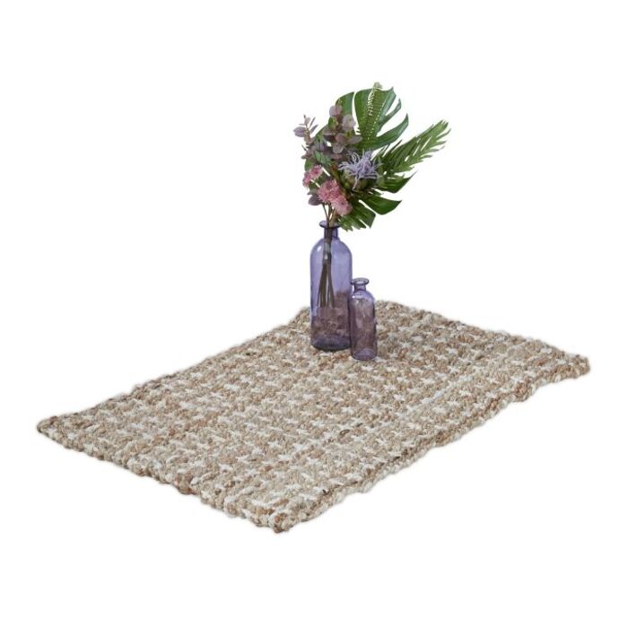 Relaxdays Jute Rug, 60x90 cm
