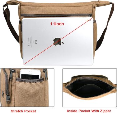 Чоловіча водонепроникна сумка через плече Jakago з тканини, сумка для роботи, подорожей, відпочинку, повсякденного використання, коричнева