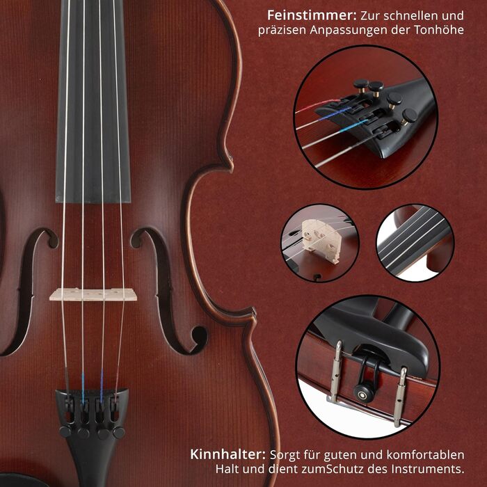 Скрипка Cantabile Brioso 4/4 – повний набір для студентів (дерев'яний корпус, кoffer, стійка, струна)