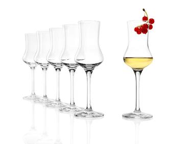 Набір келихів Stölzle Lausitz Grappa 6 шт, 90 мл для бренді, лікеру, граппи. Келихи зі ніжкою, преміум-якість, можна мити в посудомийній машині