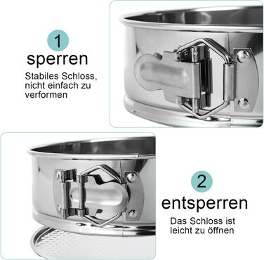 Форма для випічки Hikaproligt з нержавіючої сталі, діаметр 26 см, кругла, з антипригарним покриттям, не протікає, з силіконовим захистом, знімний дно, ідеальна для чізкейків, форма для випічки тортів 25 см