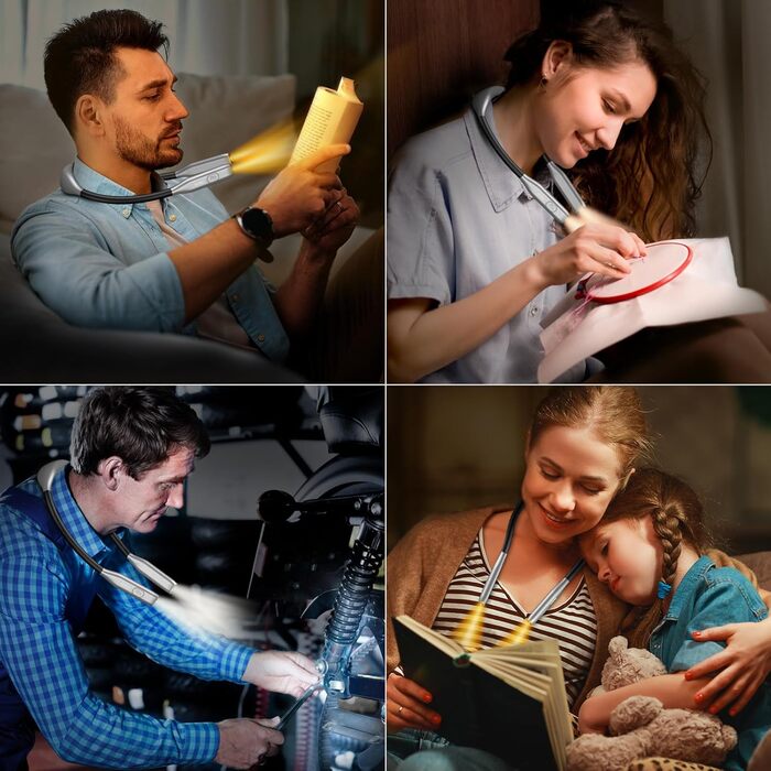 Настільна лампа Gritin для читання з регулюванням яскравості, 3 колірні температури, акумулятор 80 годин, ергономічна шийна лампа для читання в ліжку, рукоділля, ремонт