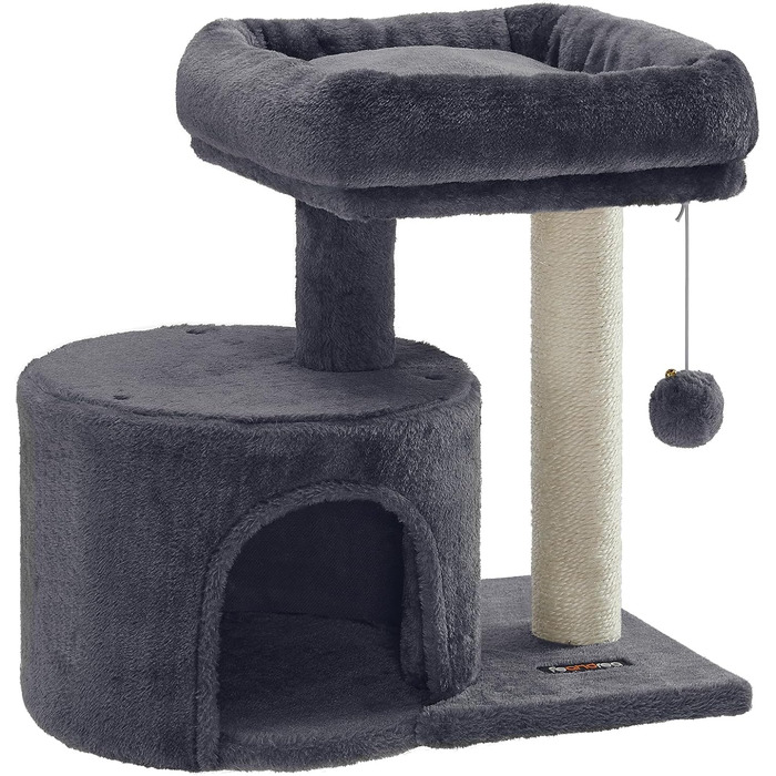 Дряпалка для котів Feandrea PCT50W сірого кольору з сизалевим стовпом та м'якою платформою