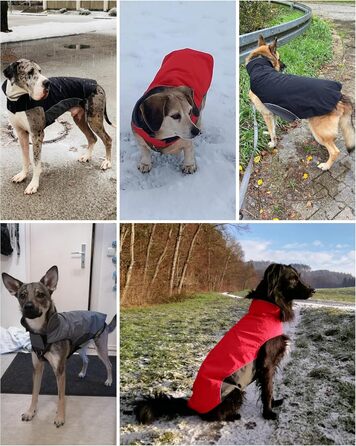 Зимова водонепроникна куртка для собак Bwiv, 4XL, чорна, з отвором для повідка, захистом живота, на липучці, легка, для середніх і великих собак